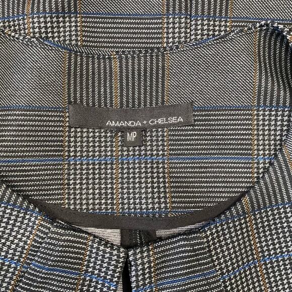 Amanda and Chelsea Multicolor Plaid Ponte Topper Jacket, Medium - Picture 7 of 9